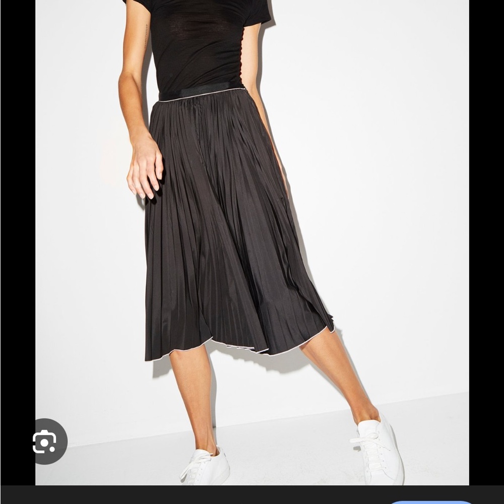 Misha Nonoo Pleated Black A-Line Skirt